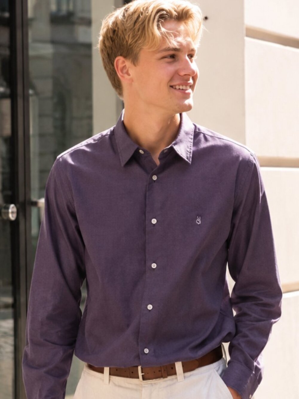 ohn Varvatos USA Purple Cotton Dress Shirt Size M
